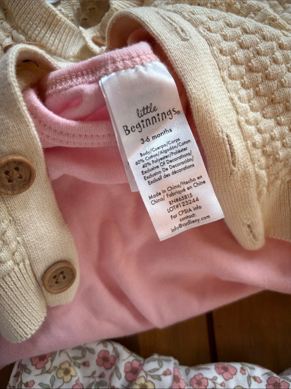 Carter's Pink and Cream Baby Girls Matching Outfit Set